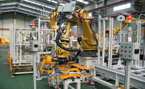 robotic machinery in a factory