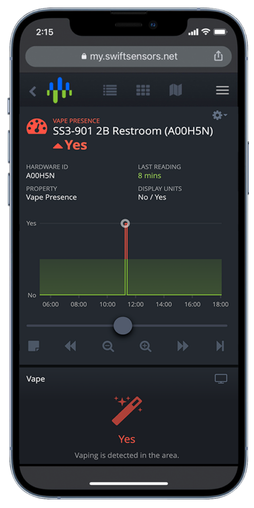 Application Vape Detection Sensor iPhone