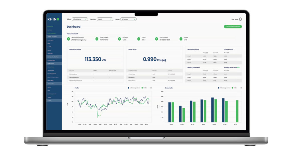 Rhino energy platform dashboard